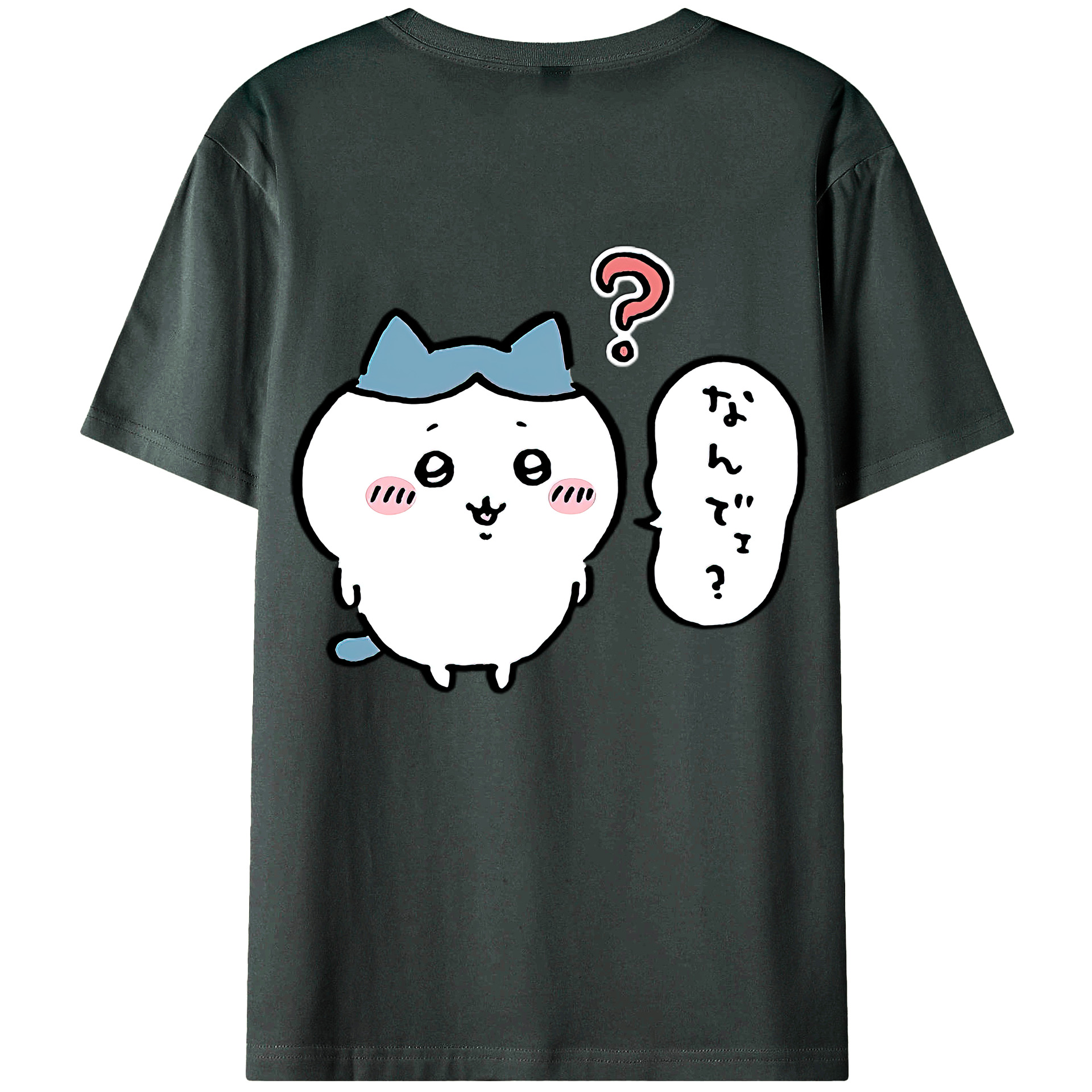 （画像用） ちいかわ ハチワレ Chii-kawa hachiware 綿100％ メンズ半袖Tシャツ（バックプリント） 通気性